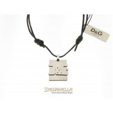 D&G collana pendente Overlap logo D&G acciaio DJ0733 new